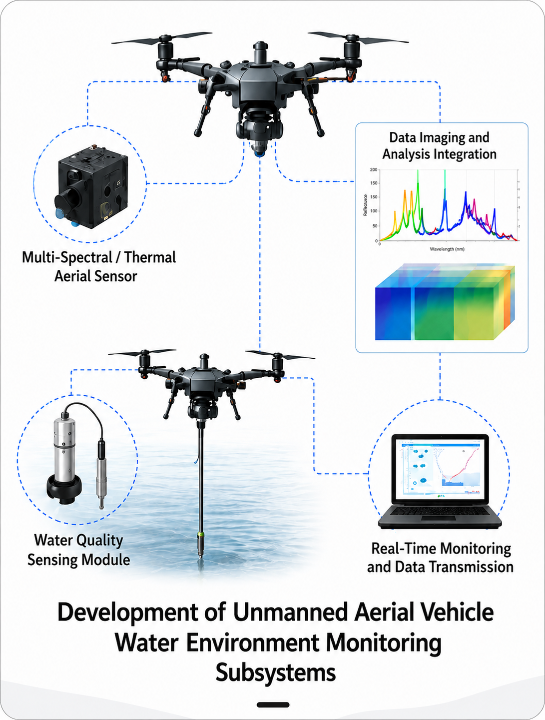 Development of UAV-based water environment monitoring subsystems