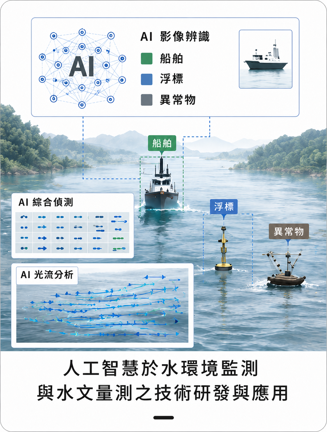 人工智慧於水環境監測與水文量測之技術研發與應用